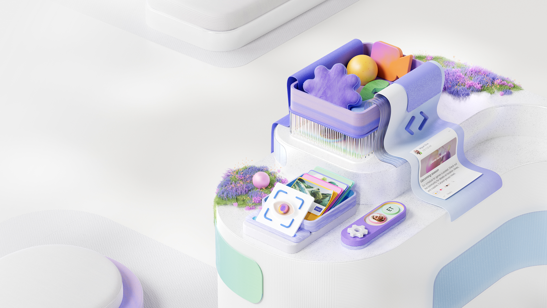 Abstract 3D illustration representing the Microsoft Teams developer platform